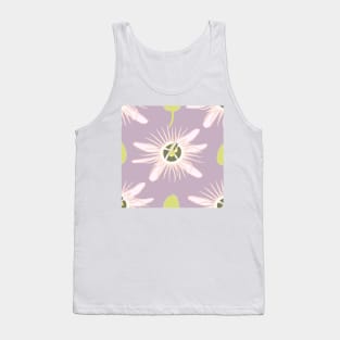 White Blossoms on a Purple Background Tank Top